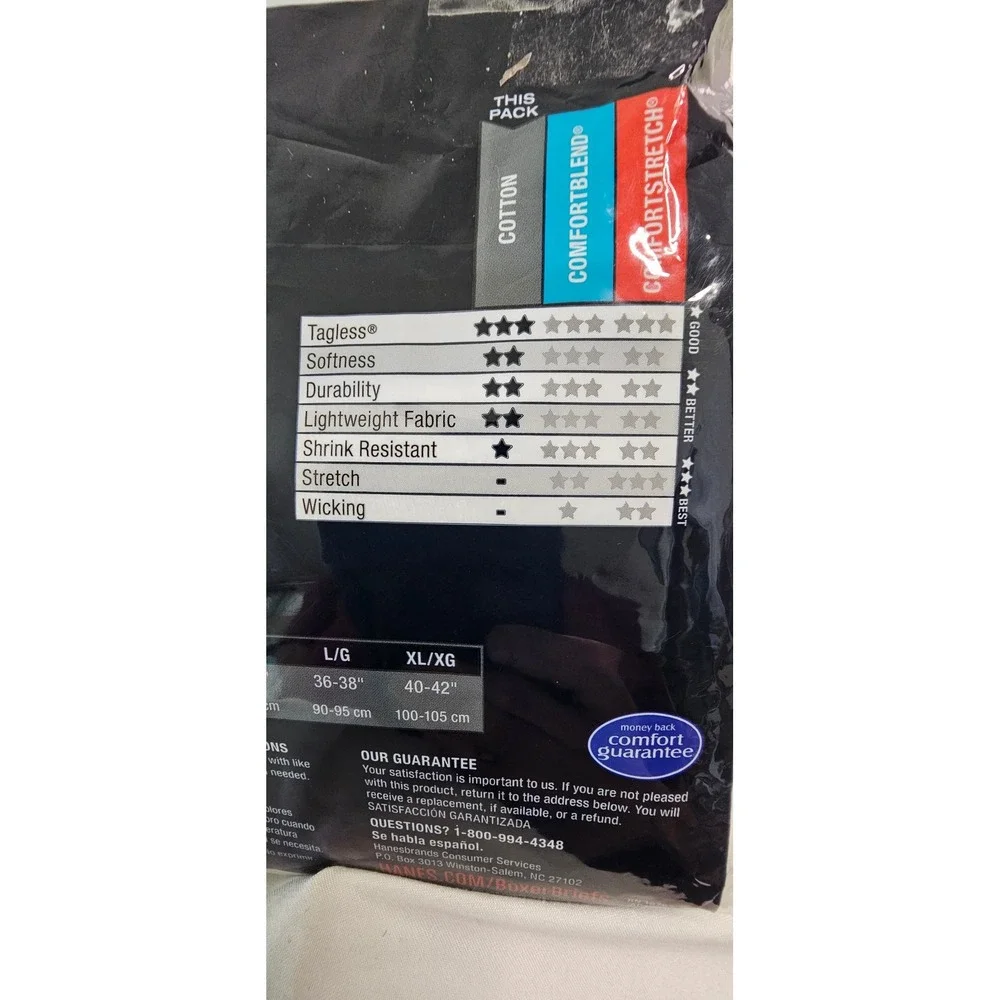 NWT Hanes 4 Pack Tagless Boxer Briefs Mens Medium 32-34 Black Grey Blue J746C4‎